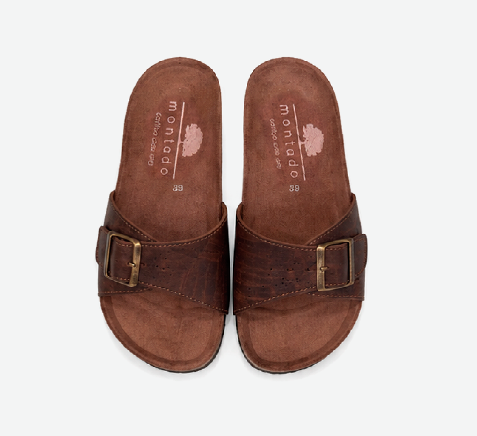 Brown Cork Flat Slippers With Adjustable Strap 2001 - Image 3