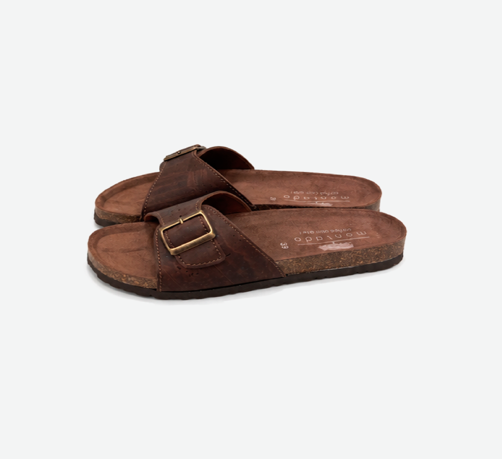Brown Cork Flat Slippers With Adjustable Strap 2001 - Image 5