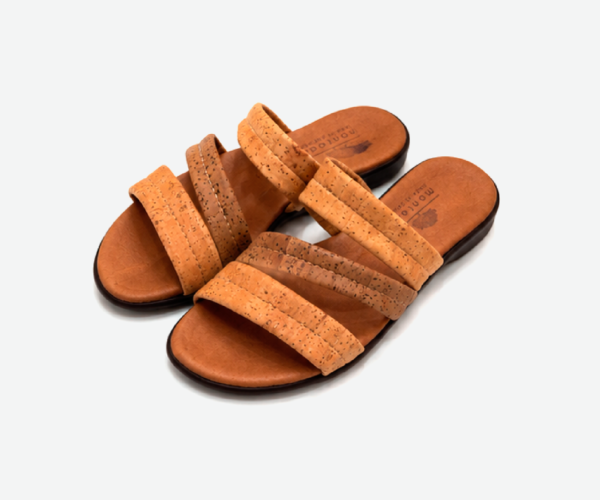 Brown Cork Slippers Three Straps 308