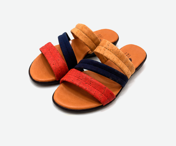 Red Cork Slippers Three Straps 308