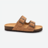 Cork Light Brown Flat Slippers with Two Adjastable Straps 1585 - Thumbnail Image 1