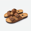 Cork Light Brown Flat Slippers with Two Adjastable Straps 1585 - Thumbnail Image 4