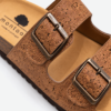 Cork Light Brown Flat Slippers with Two Adjastable Straps 1585 - Thumbnail Image 8
