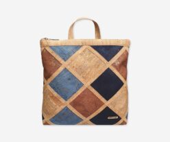 Cork Backpack With Checkered Shape 0030