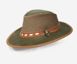 Simple Cork and Leather Hat With Perforated Vent Holes