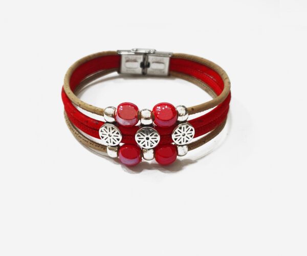Cork Bracelet With Four Balls