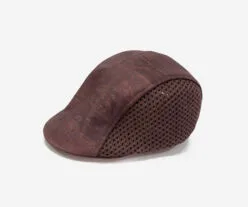 Brown Cork Flat Cap With Vent Holes